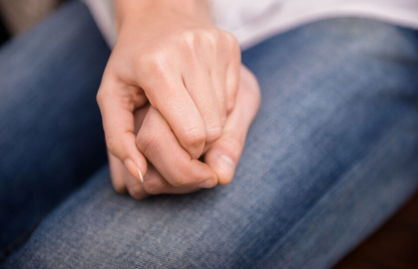 Couple holding hands