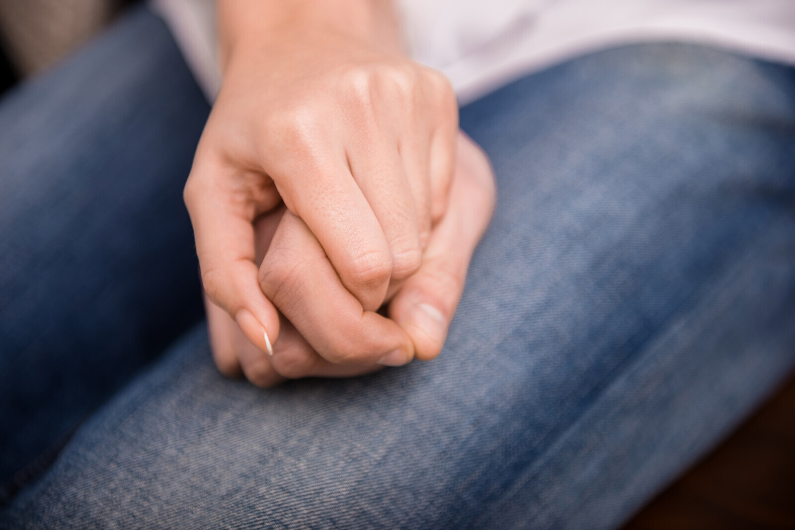 Couple holding hands